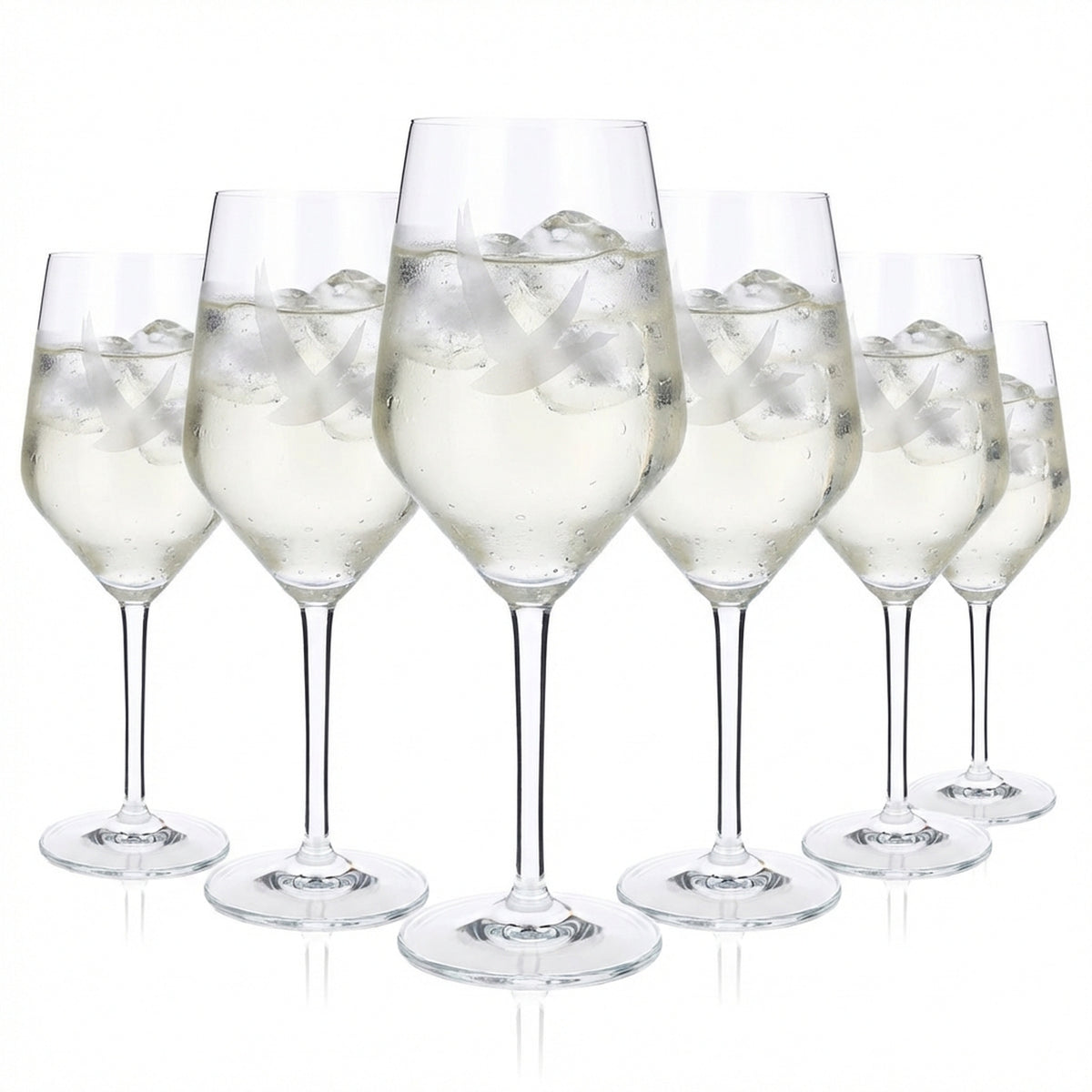 6 bicchieri da vodka Grey Goose con stelo 0,48 l Bicchiere da vino Logo argentato