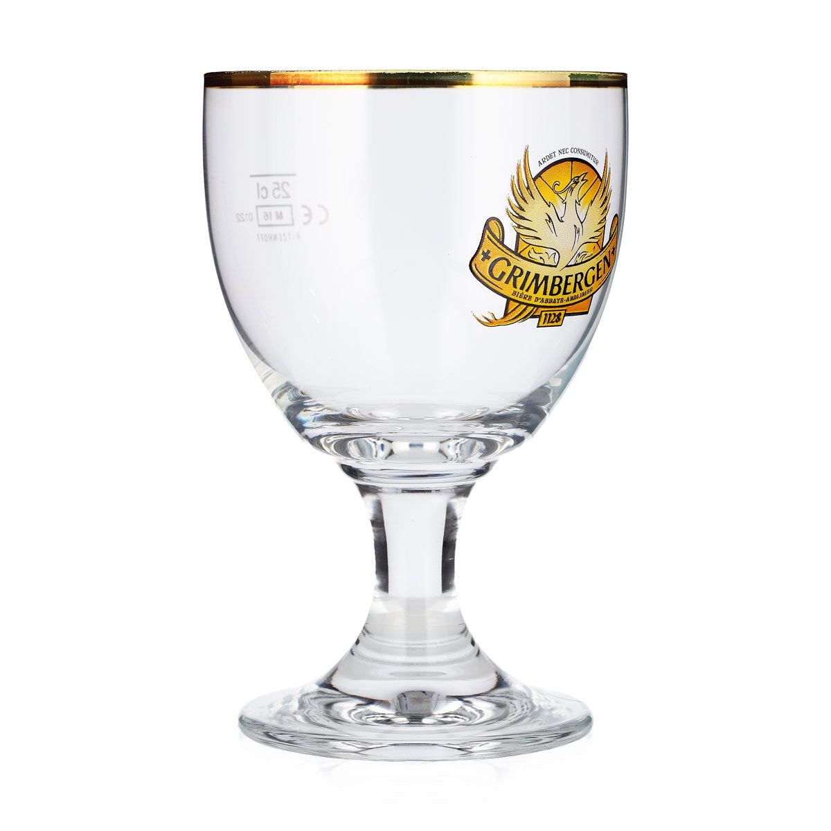 6 bicchieri da birra Grimbergen da 25 cl, a calice, con logo giallo, modello "Tulipano" di Ritzenhoff – Vista 3