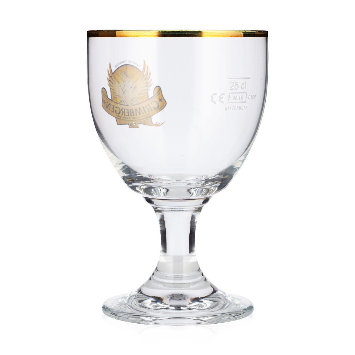 6 bicchieri da birra Grimbergen da 25 cl, a calice, con logo giallo, modello "Tulipano" di Ritzenhoff – Vista 4