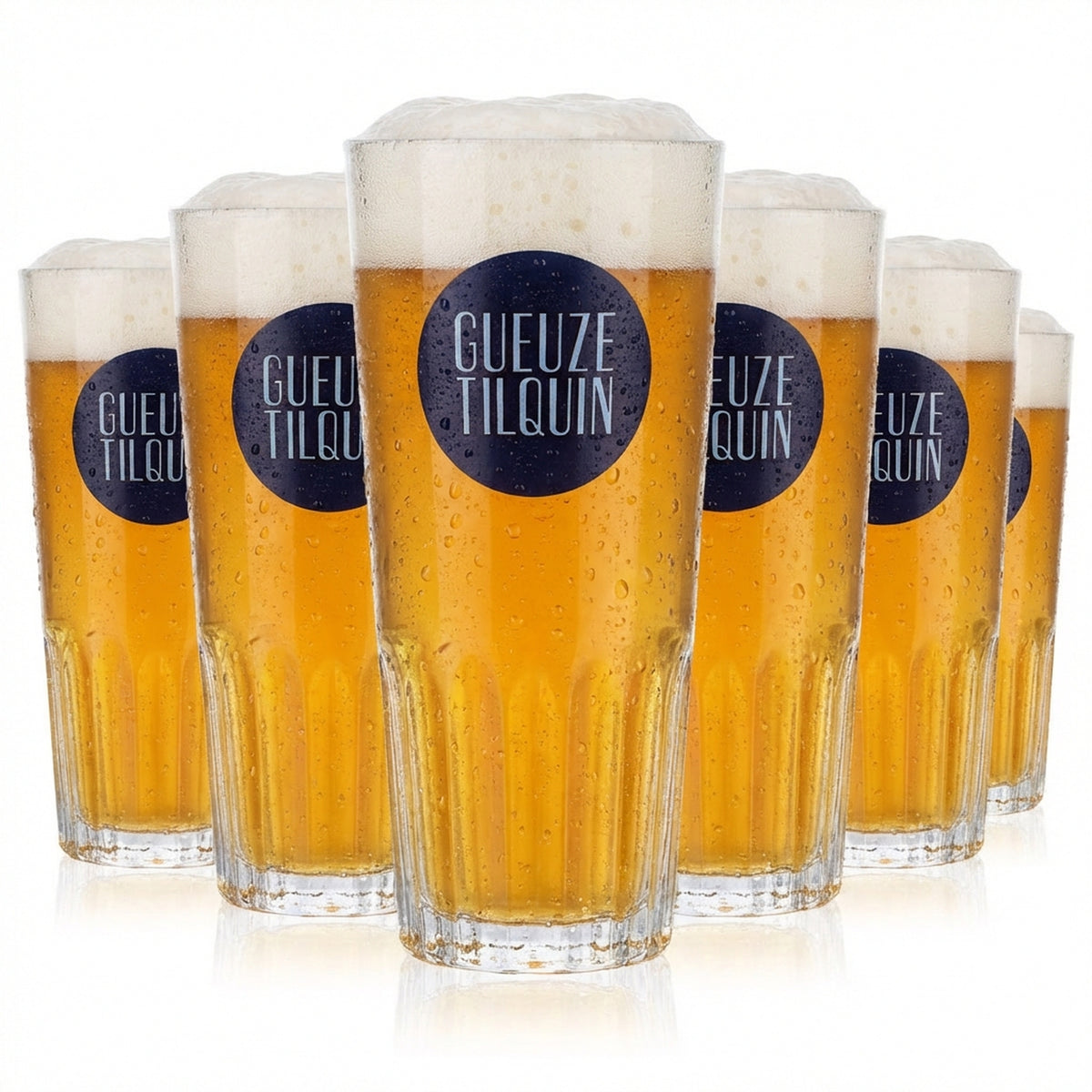6 bicchieri da birra Gueuze da 0,25 l Bicchieri da birra belgi Bicchiere da birra "Tilquin"