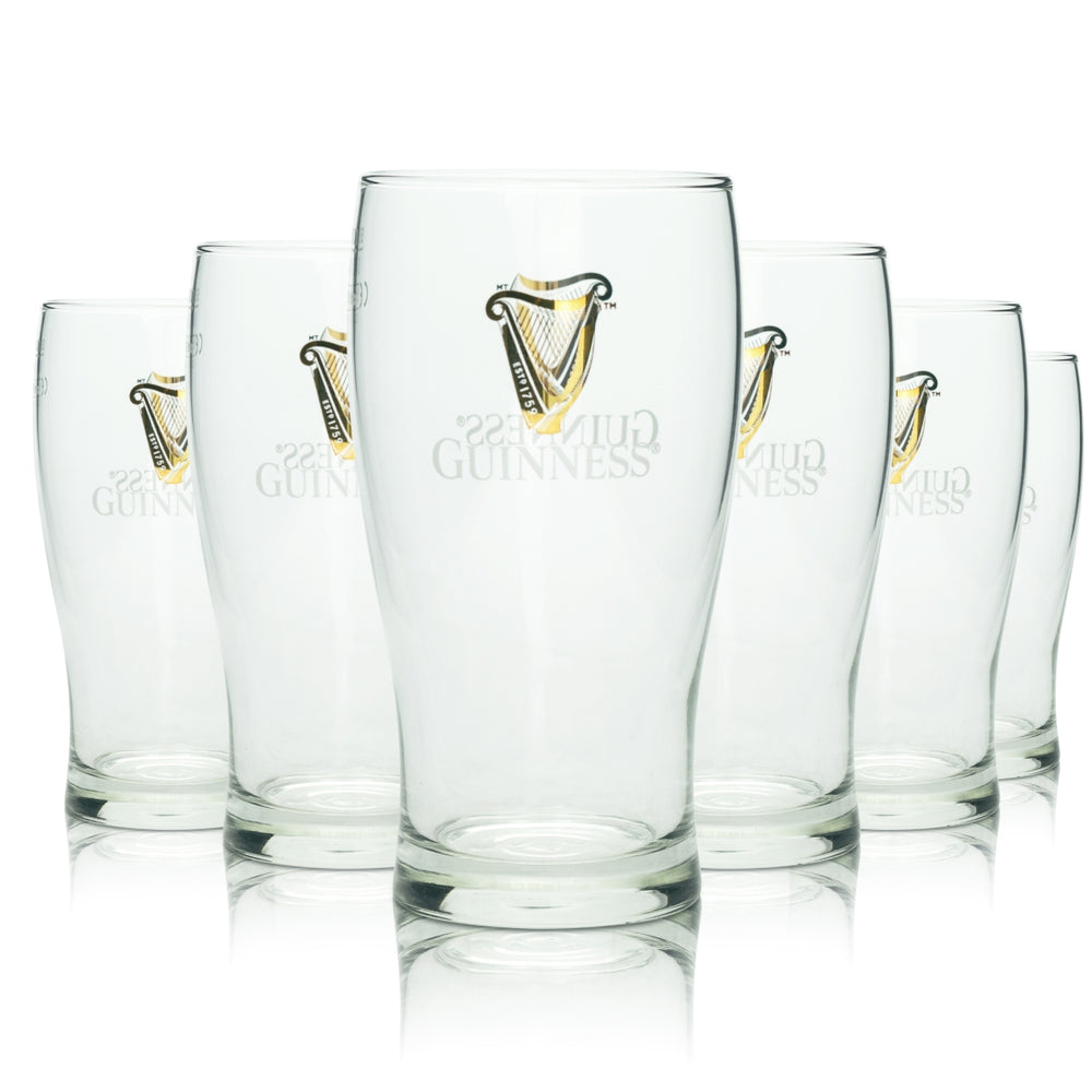 6 bicchieri da birra Guinness 0,4 l Tulip Becher Sahm con logo Pint doppio Beer Bar