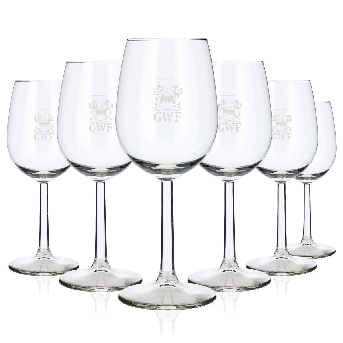 6 bicchieri da vino GWF Frankenwein, bicchieri a calice da 0,20 l con logo argentato "Bouquet" (set da 6)