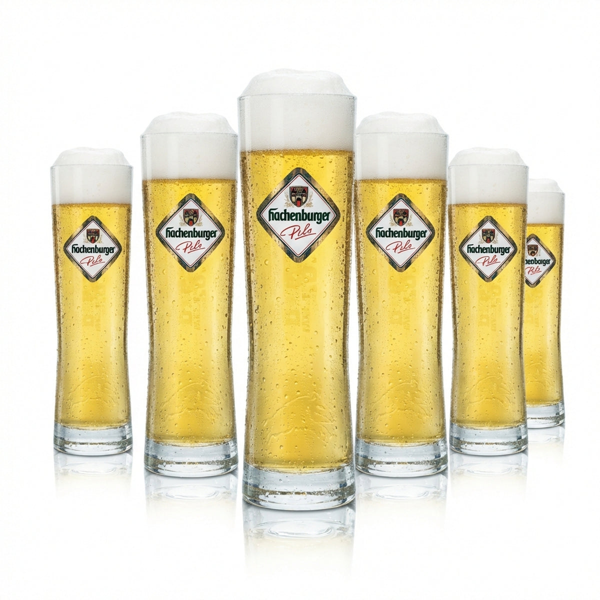 6 bicchieri da birra Hachenburger da 0,3 l, bicchieri a forma di boccale, bicchieri da bar, birra Pils