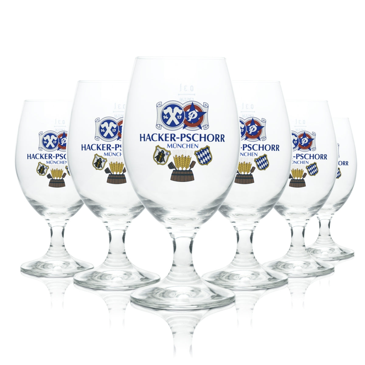 6 bicchieri da birra Hacker Pschorr 0,4 l Tulipano Rastal Chiari Bicchieri da birra Calice Birrificio Baviera