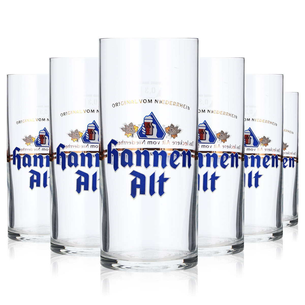 6 bicchieri da birra Hannen Alt Bier Bicchieri da birra Bicchiere a stelo 0,3 l Tazza – Vista 5
