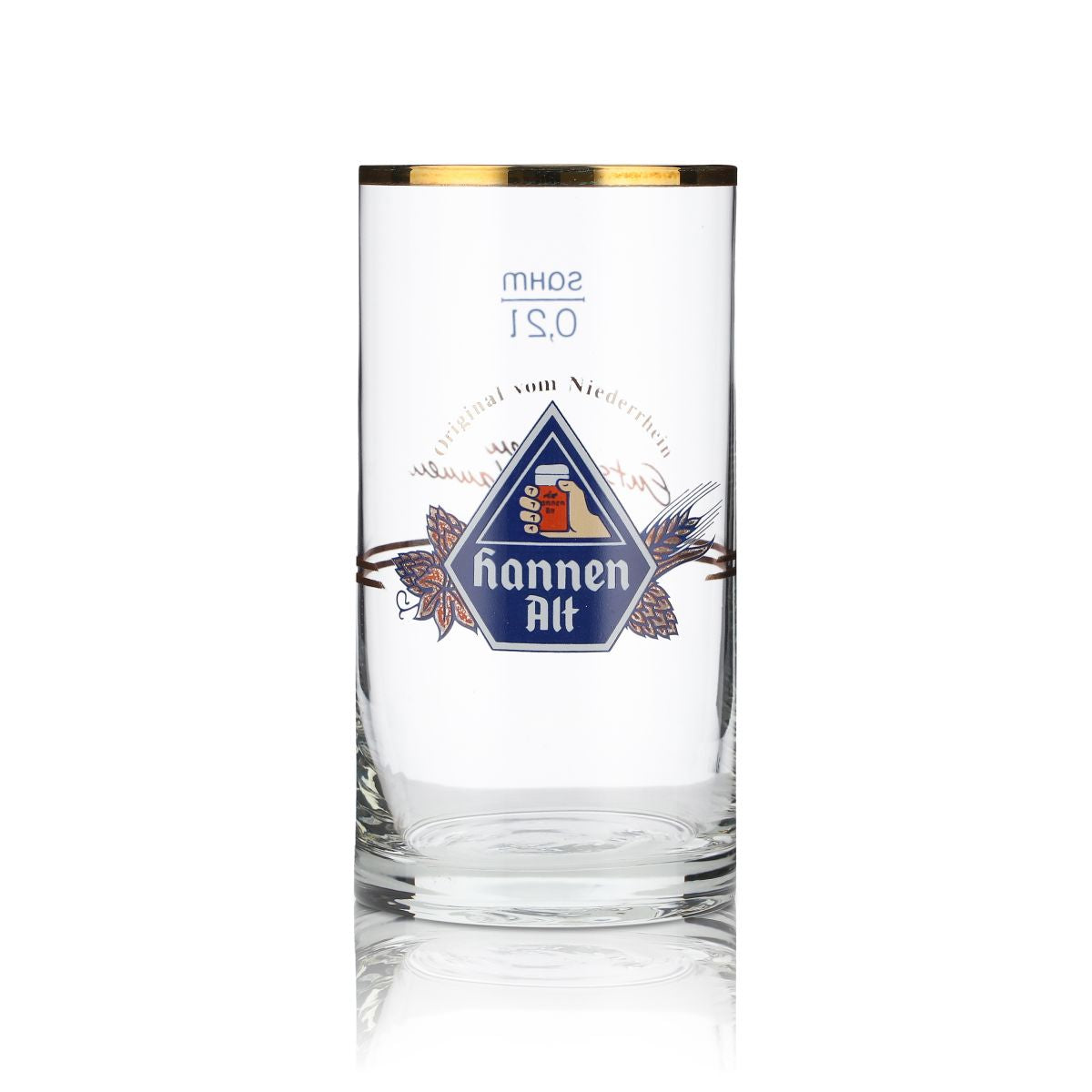 6 bicchieri da birra Hannen Alt 0,2 l Willi Becher con bordo dorato, birrificio – Vista 2