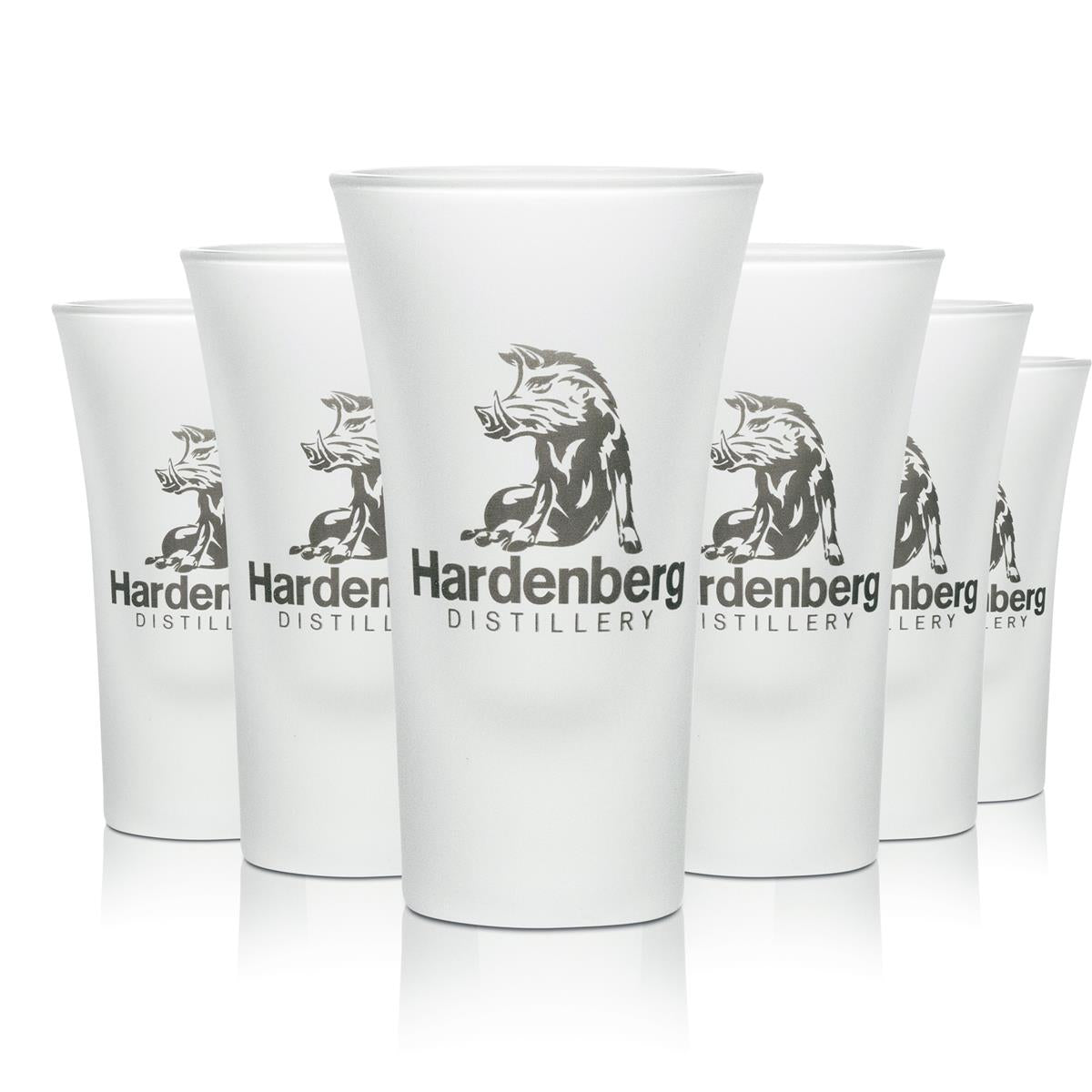 6 bicchieri da shot Hardenberg Distillery 4 cl in vetro opaco