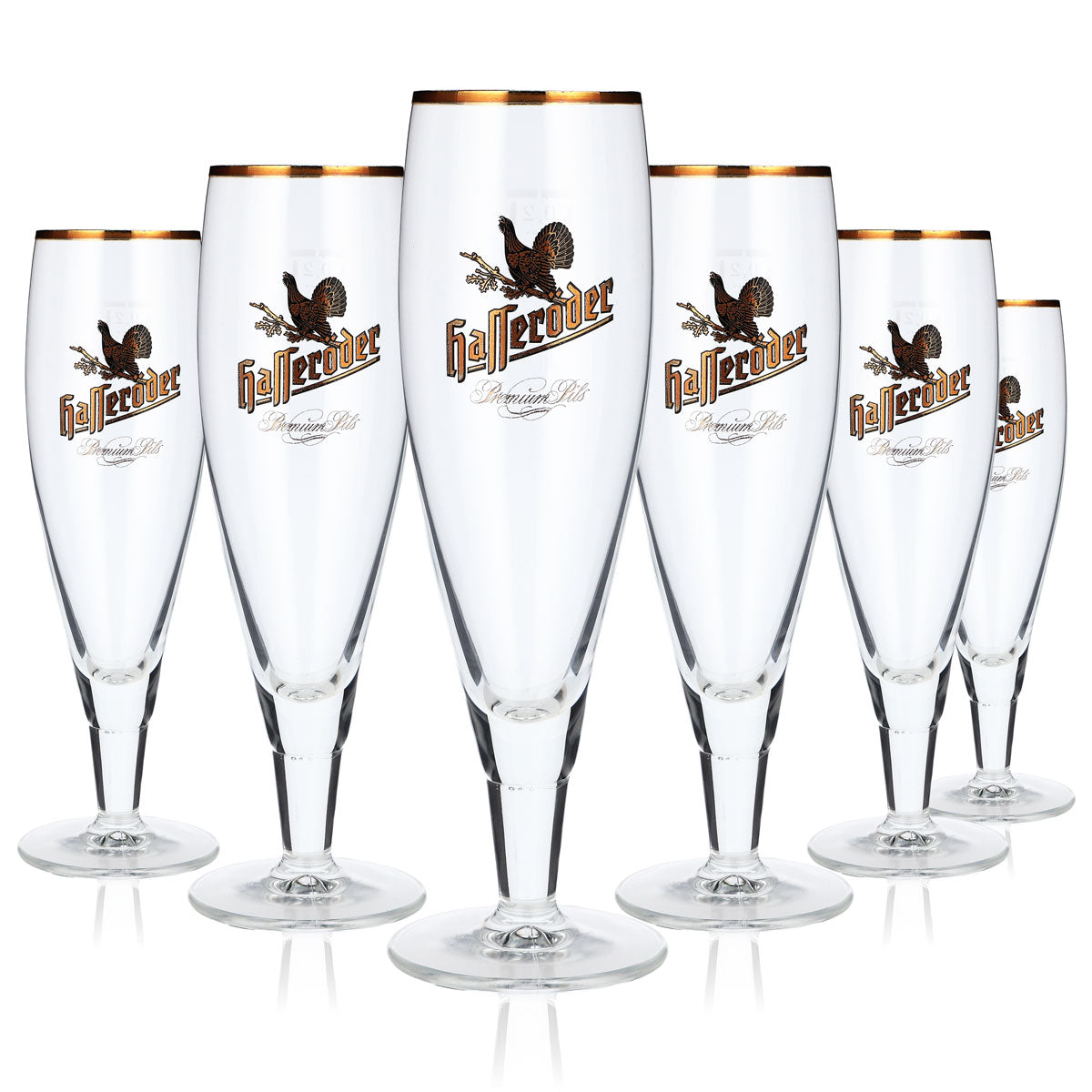 6 bicchieri da birra Hasseröder 0,2 l con bordo dorato Alegro Pokal lungo Ritzenhoff – Vista 5