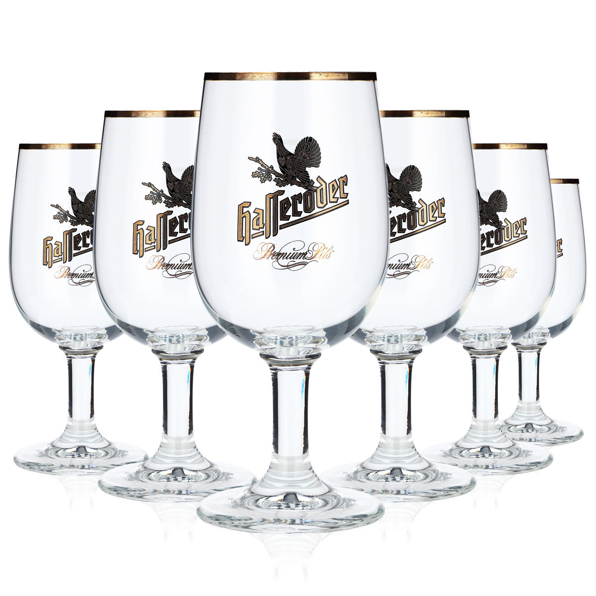 6 bicchieri da birra Hasseröder con bordo dorato da 0,2 l "Premium Pils" Ritzenhoff – Vista 5