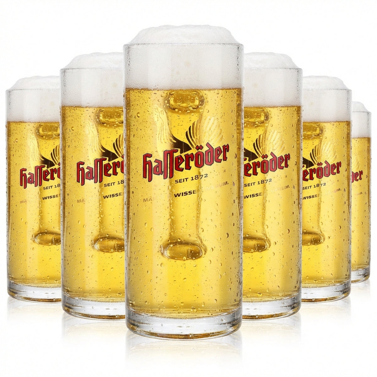 6 bicchieri da birra Hasseröder Bicchiere da birra Bicchiere da birra 0,4 l "Reno-Seidel"