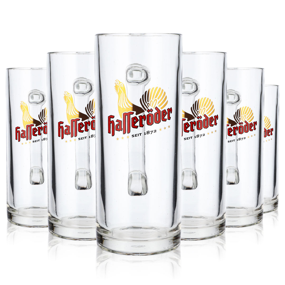 6 bicchieri da birra Hasseröder Bicchieri da birra Bicchieri da birra 0,5 l Brocca Reno