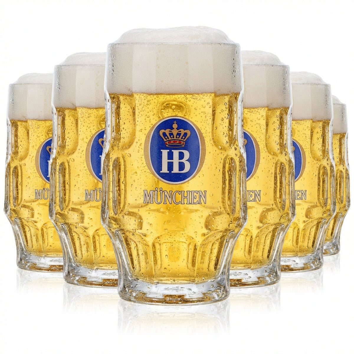 6x HB Monaco di Baviera Bicchieri da birra Seidel 0,4 l Boccale Strasburgo B-WARE
