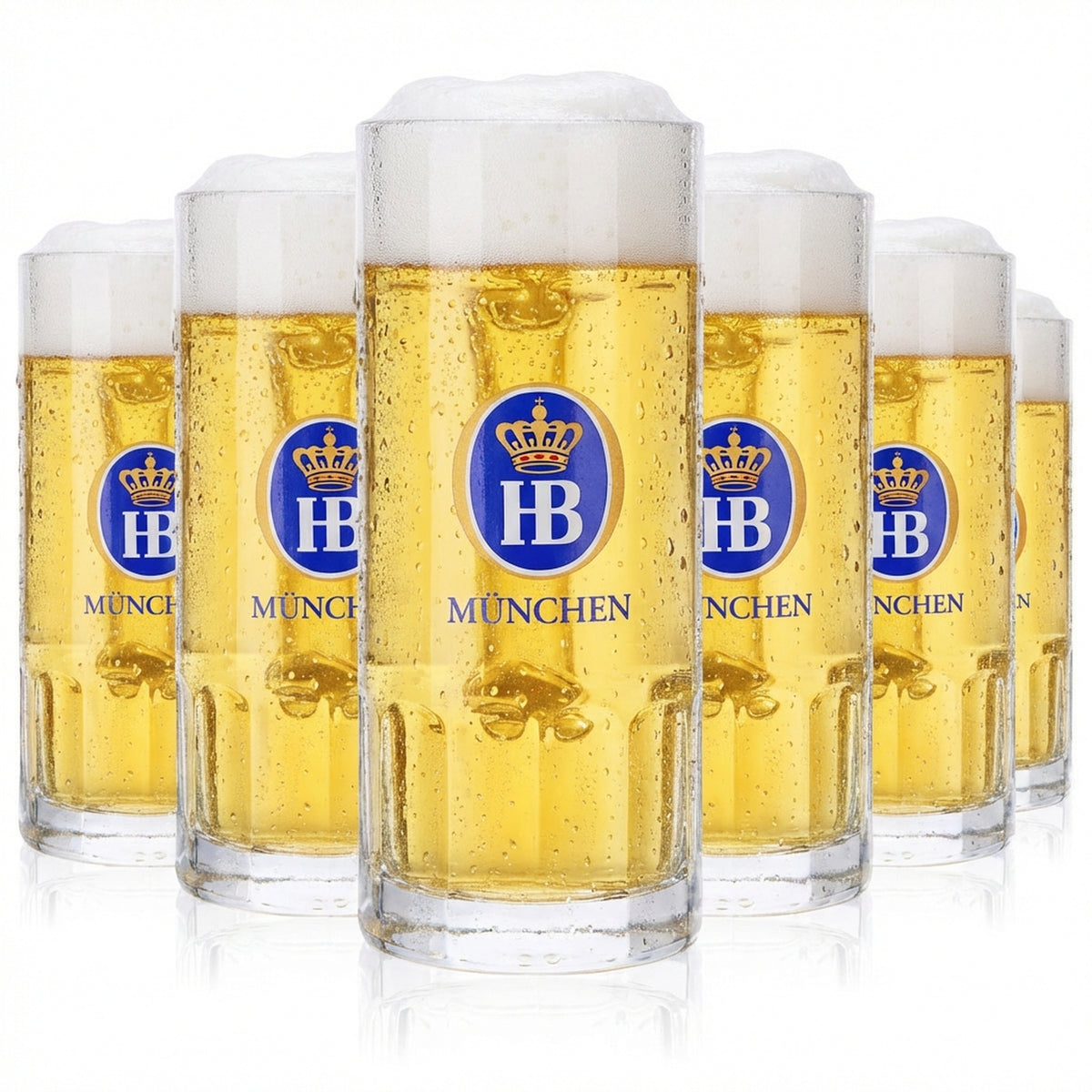 6x HB Monaco di Baviera Bicchiere da birra 0,3 l Set di boccali Seidel Birrificio Baviera – Vista 2