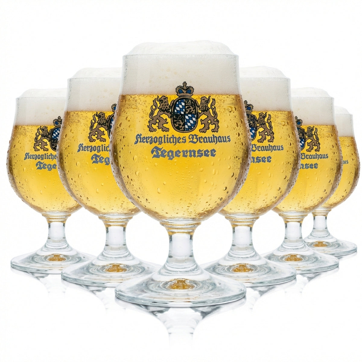 6 bicchieri HB Tegernsee 0,2 l a forma di tulipano con base inclinabile, calibrati, per uso gastronomico, birreria