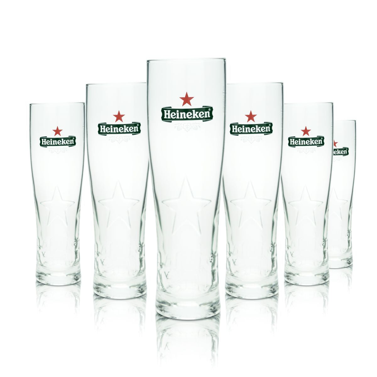 6 bicchieri da birra Heineken 0,4 l, bicchieri da birra con forma sagomata, set di birrificio dei Paesi Bassi