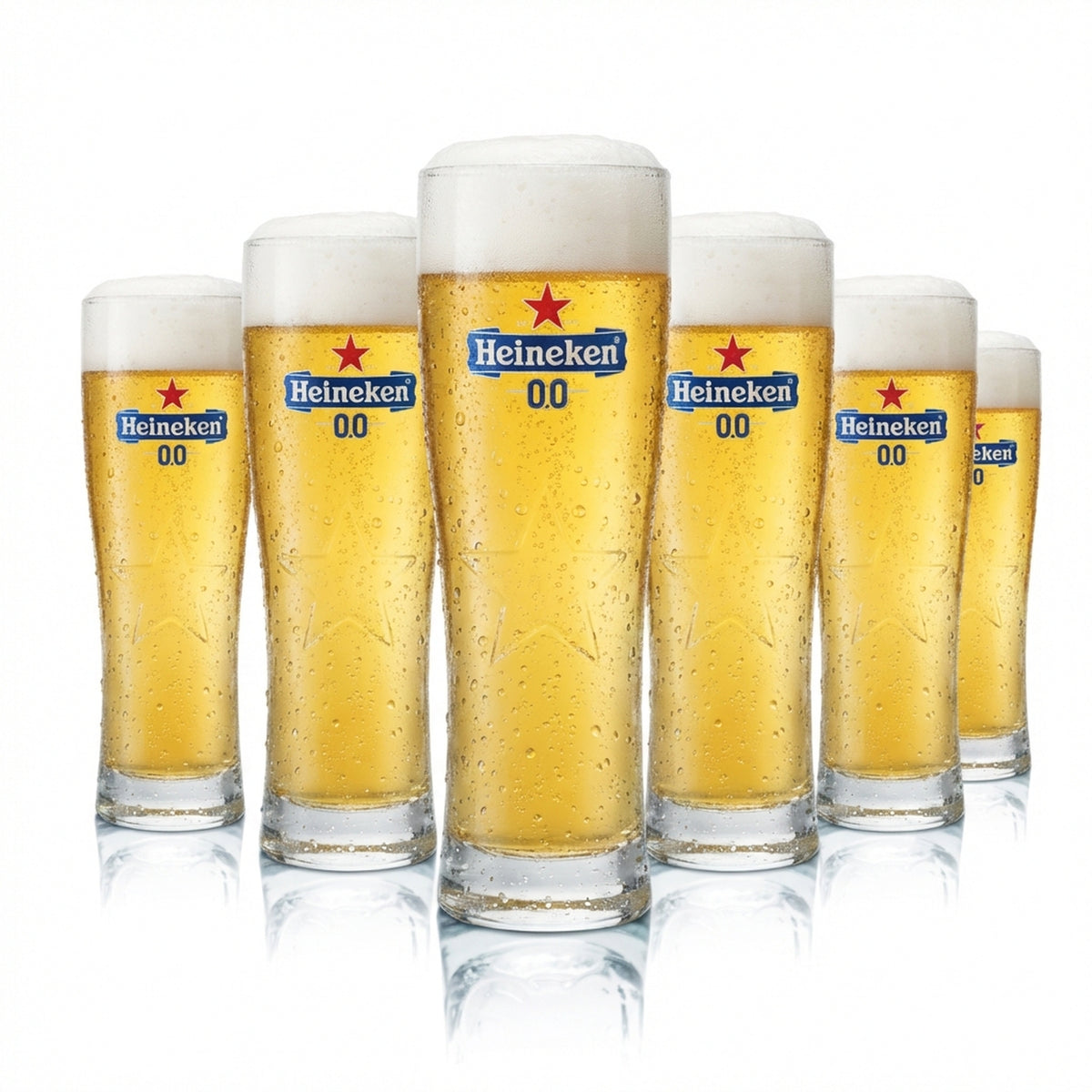 6 bicchieri Heineken da 0,25 l, bicchieri da birra a forma di coppa, 0,0, calibrati, per uso gastronomico