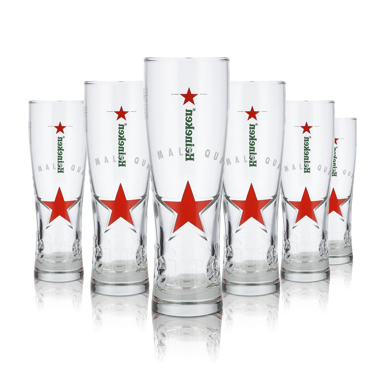 6 bicchieri Heineken da 0,25 l, set di bicchieri Pilsner Star Glass con stella rossa Brewery