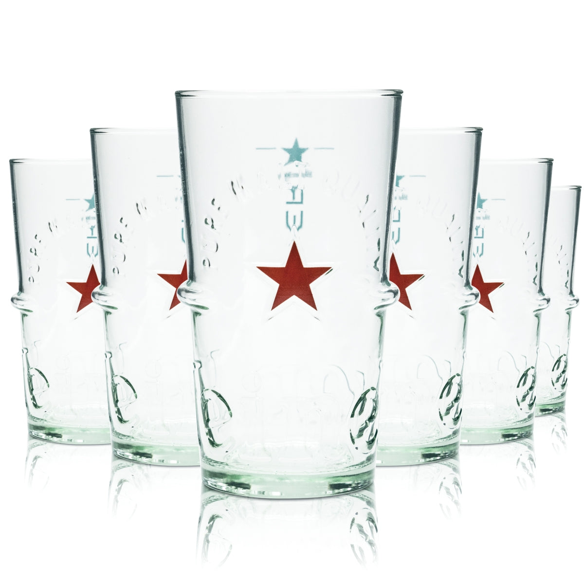 6 bicchieri Heineken 0,5 l con bordo rialzato, argento, birra, gastronomia, rovere, Beer Cup NL