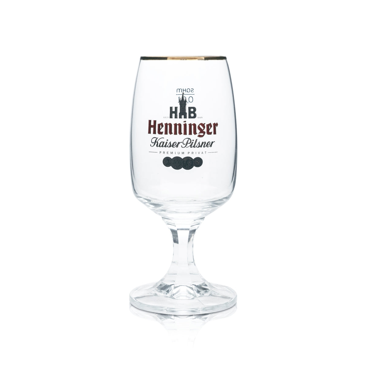 6 bicchieri da birra Henninger 0,3 l a forma di coppa con bordo bronzo Kaiser Pils Gastro Bar – Vista 2