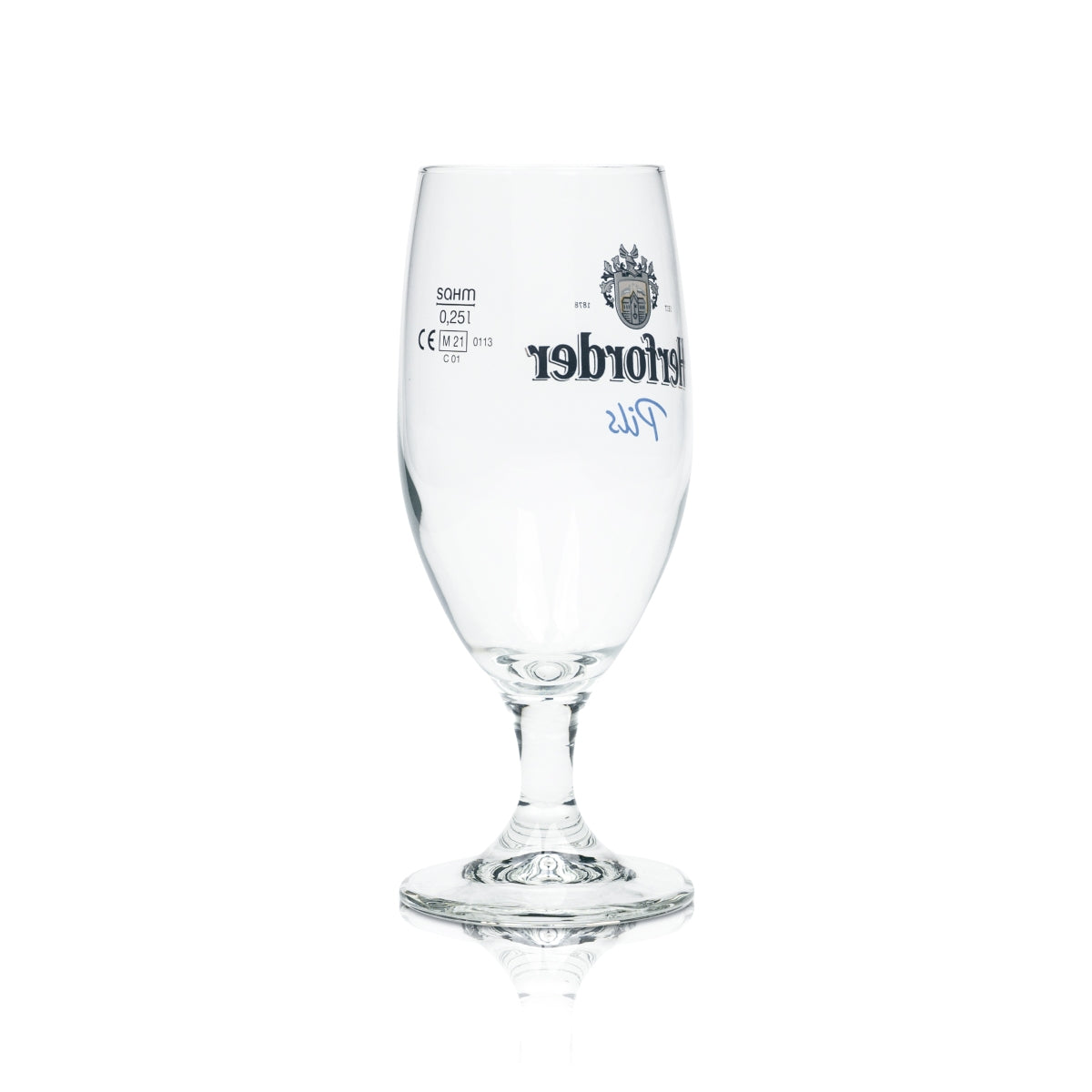 6 bicchieri da birra Herforder da 0,25 l, forma a tulipano con piede, vetro Vienna Sahm Pils – Vista 3