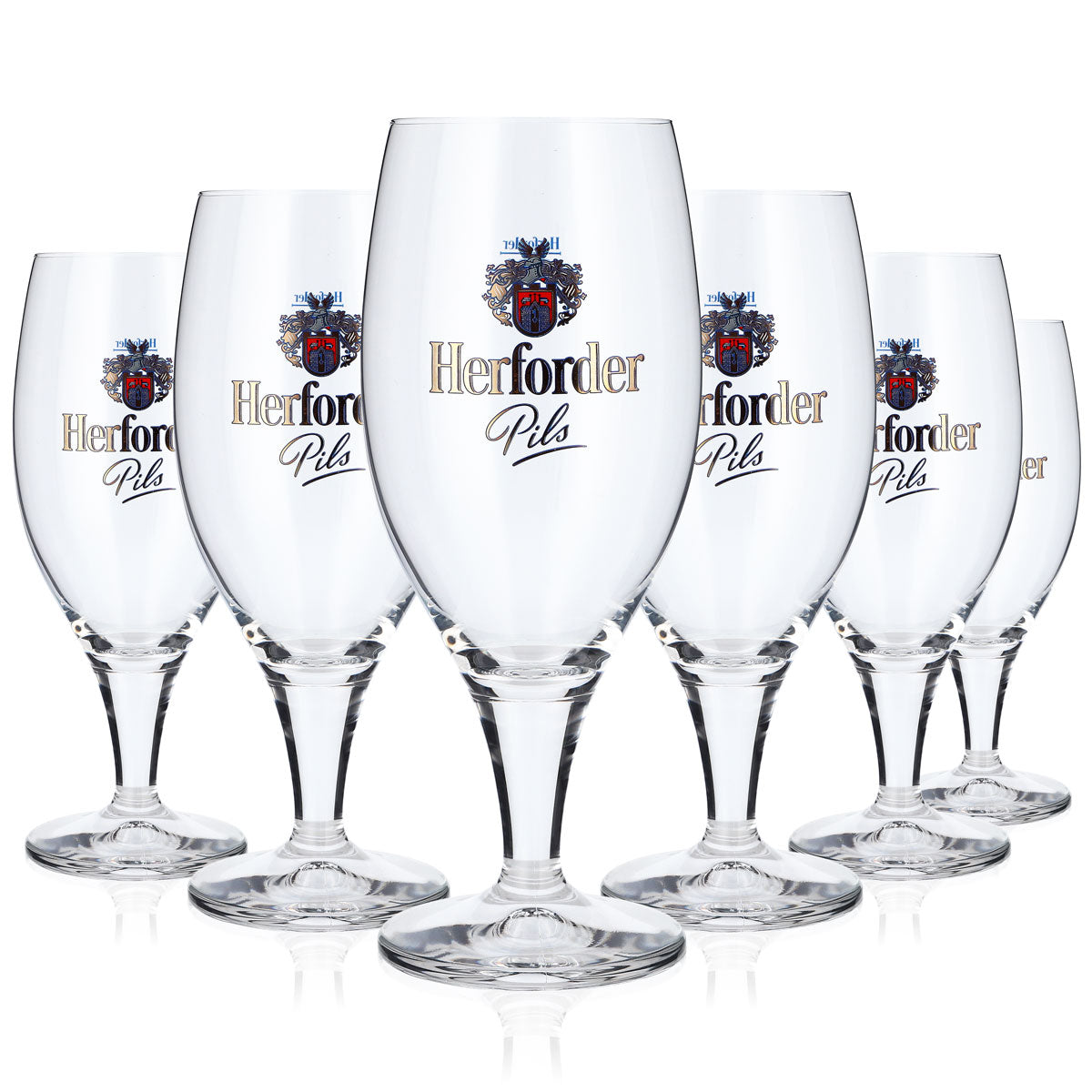 6 bicchieri da birra della birreria Herforder, bicchieri da birra da 0,3 l, bicchieri a calice