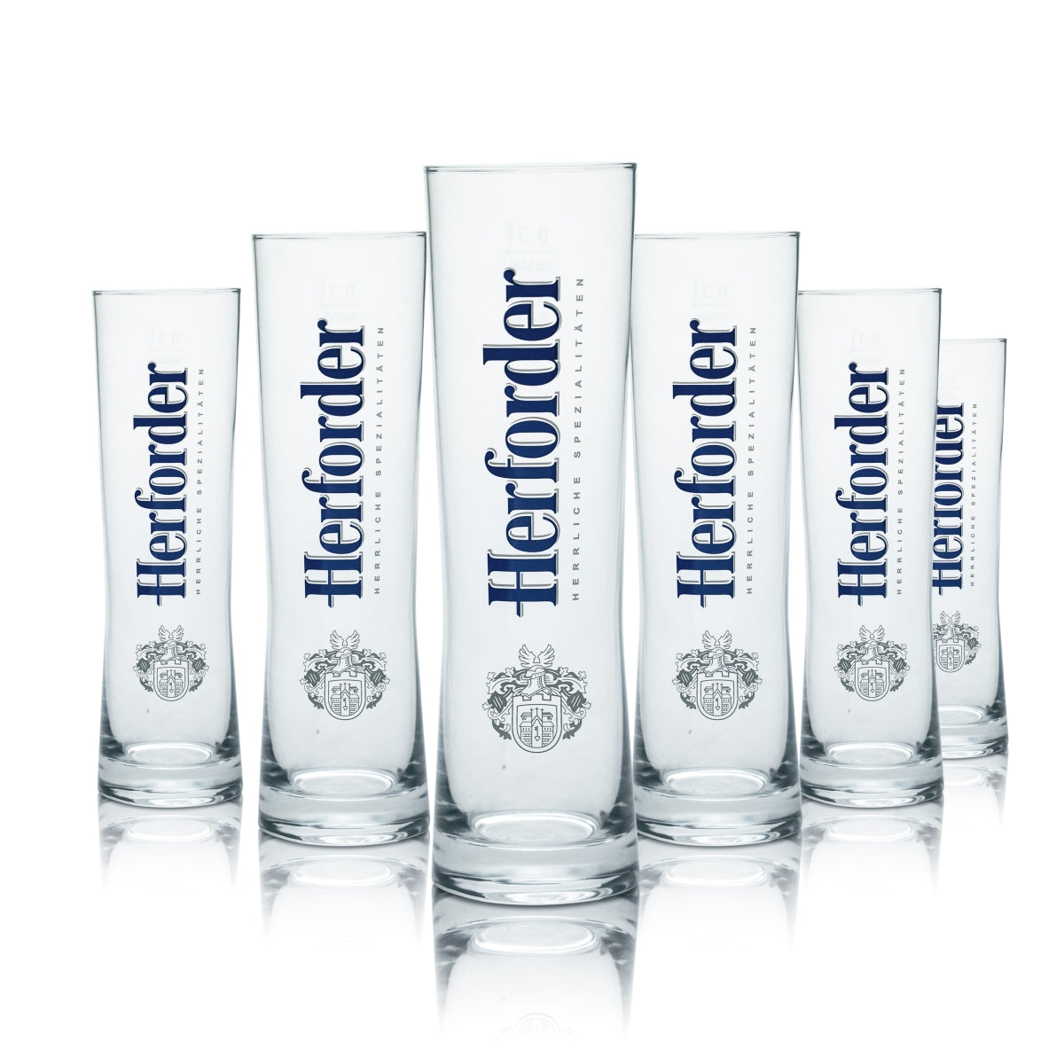 6 bicchieri da birra Herforder da 0,3 l, forma a birra chiara, birrificio Pilsener Bock Gastro