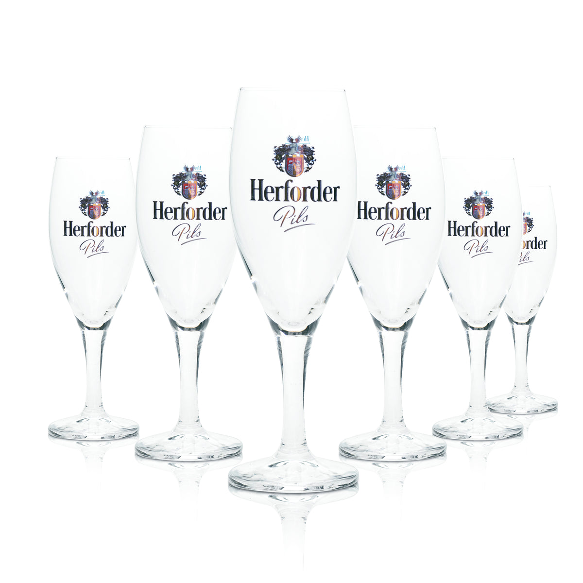 6 bicchieri da birra Herforder Pils da 0,2 l, forma a tulipano, con schiuma imperiale, birrificio Beer – Vista 4