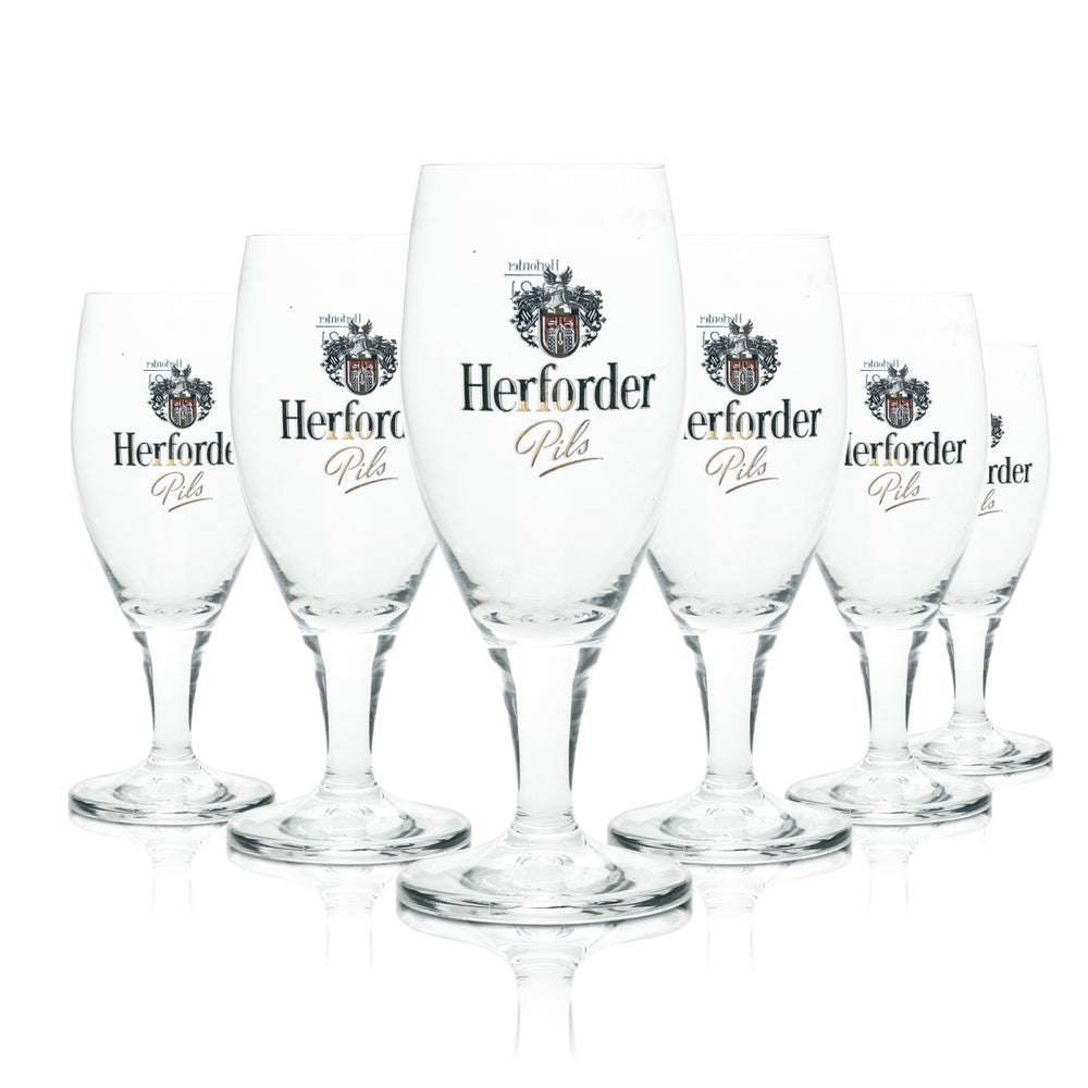6 bicchieri da birra Herforder Pils 0,2 l Tulipano Jupiter Rastal Coppa Birrificio Beer