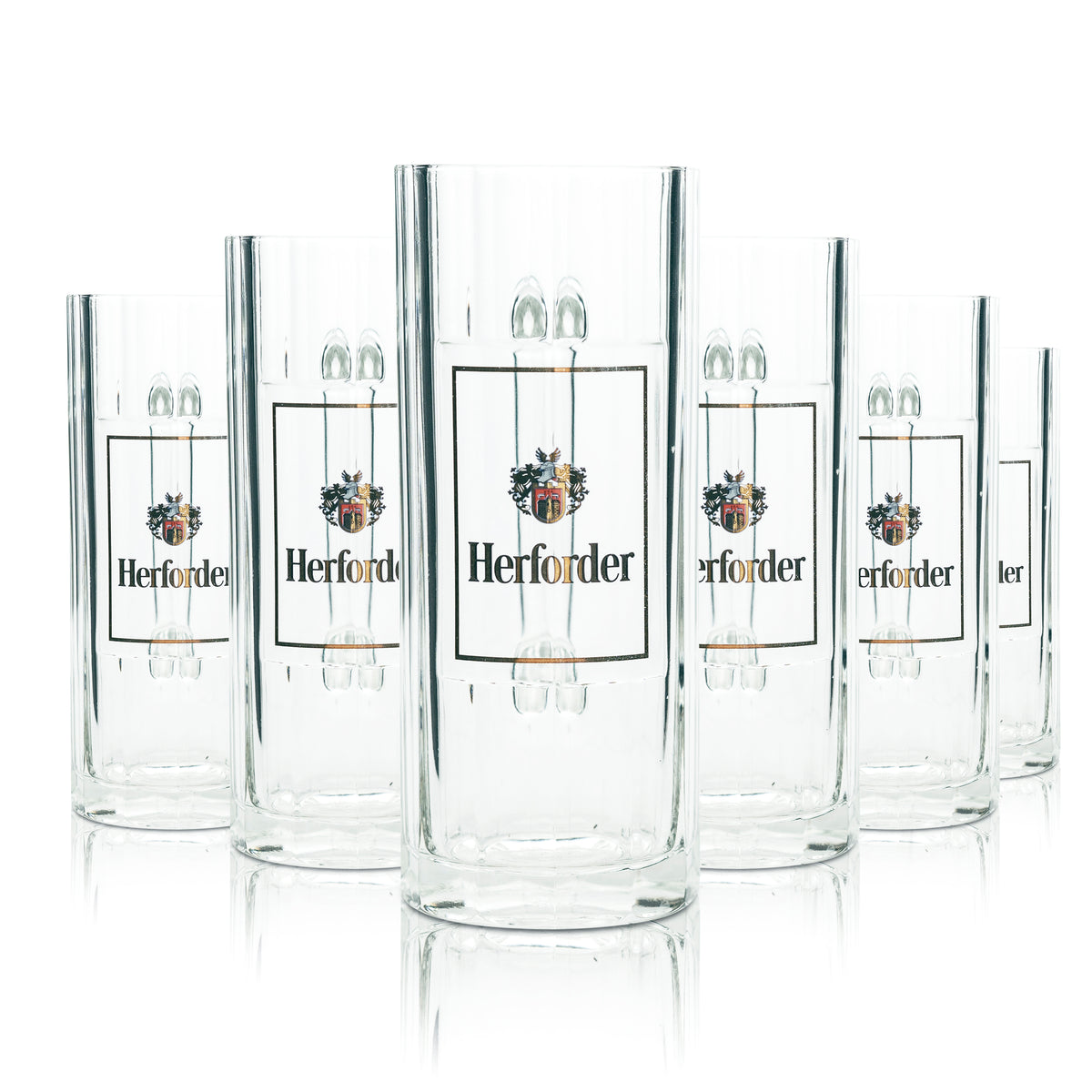 6 bicchieri da birra Herforder Pils da 0,5 l, boccale Wallenstein Sahm Seidel con manico, bicchieri da birra – Vista 4