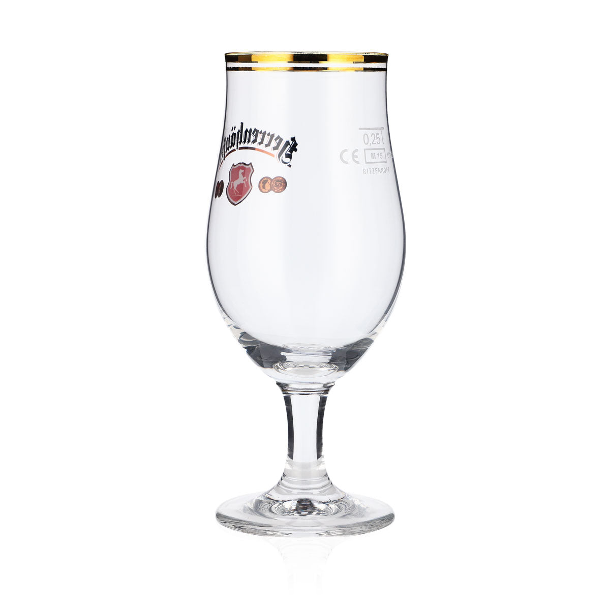 6 bicchieri da birra Herrenhäufer da 0,25 l, bicchieri da birra bombati con bordo dorato – Vista 4