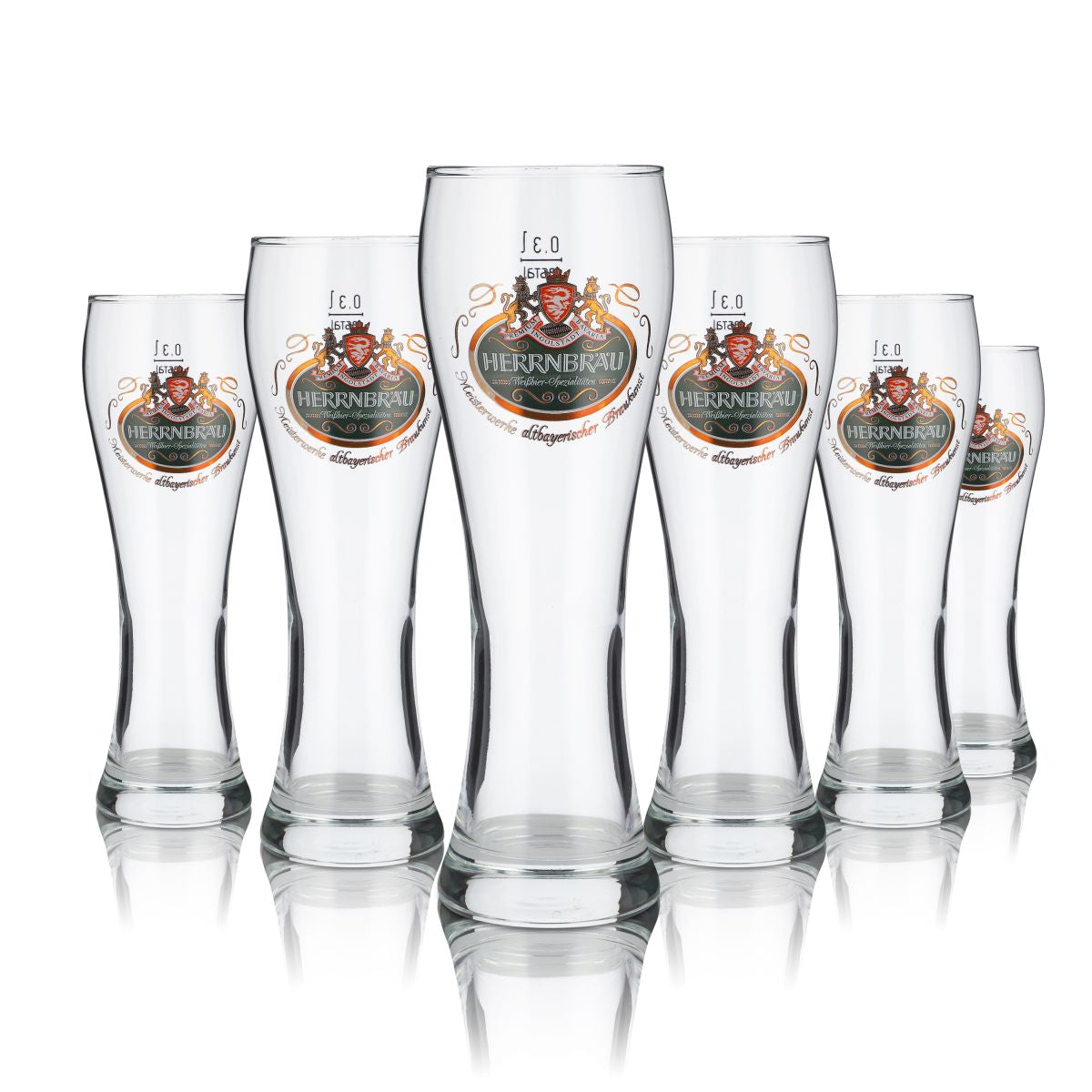 6 bicchieri Herrbräu da 0,3 l Set di bicchieri da birra bianca Hefeweizen Birrificio Schwarzwald