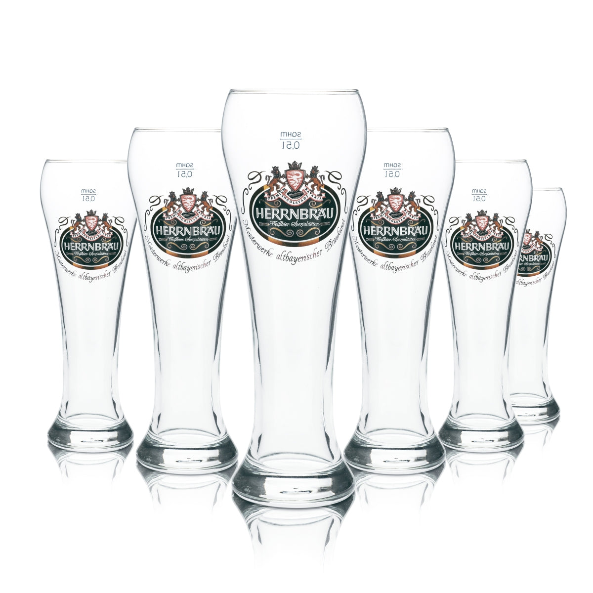 6 bicchieri da birra Herrbräu Weißbier 0,5 l Lievito di frumento Bicchieri Birrificio Ristorante Bar Pub