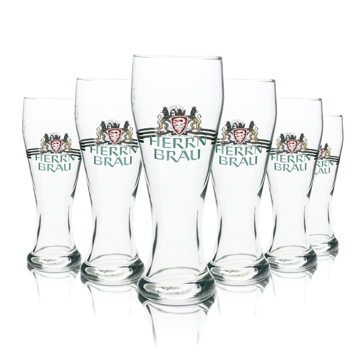 6 bicchieri da birra Herrbräu Weißbier 0,5 l Lievito di frumento Bicchieri Gastro Bar Birreria all'aperto Baviera
