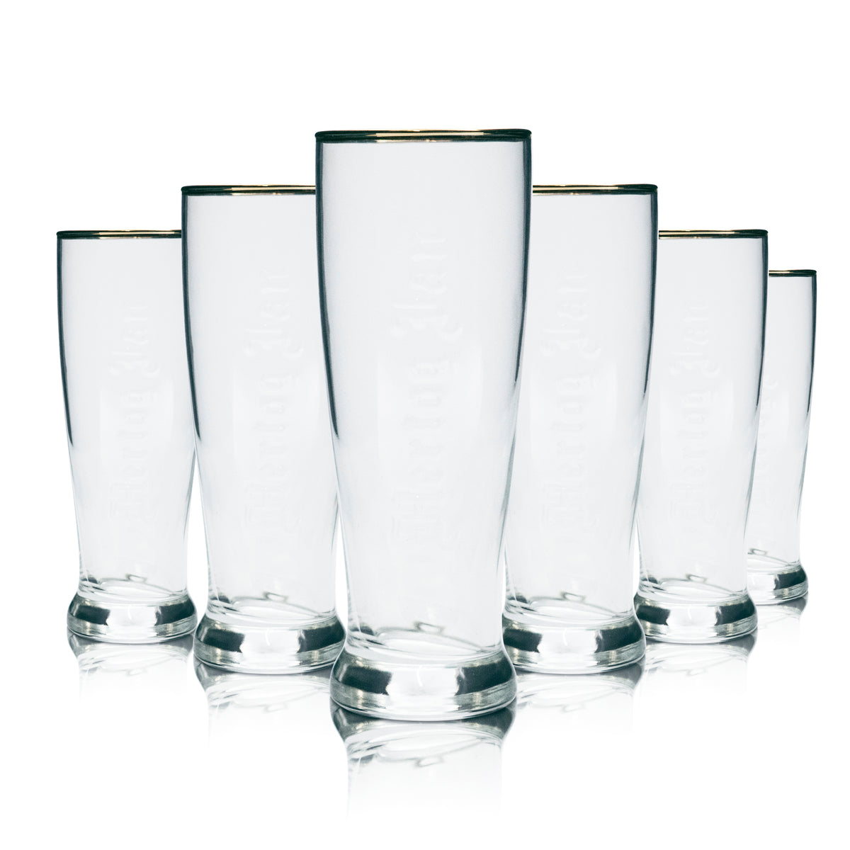 6 bicchieri da birra Hertog Jan 0,25 l, forma a coppa con bordo dorato e rilievo, bicchieri da birra da bar – Vista 5