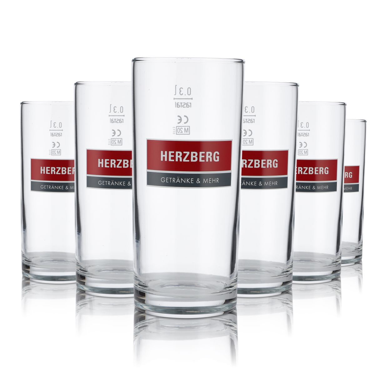 6x Herzberg Bicchieri in vetro 0,3 l Set di bicchieri Willi Bicchieri da bevanda Bicchieri alti Succo Acqua Limonata