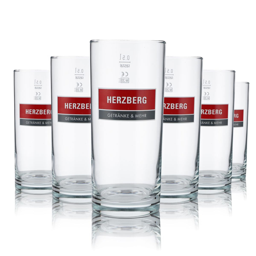6x Herzberg Bicchieri in vetro 0,5 l Set di bicchieri Willi Bicchieri da bevanda Bicchieri alti Succo Acqua Limonata