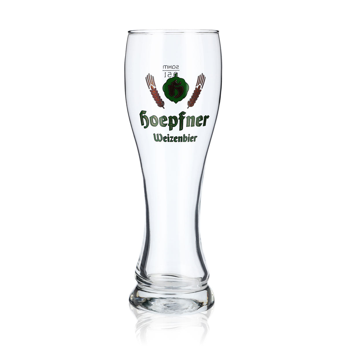 6 bicchieri da birra Hoepfner da 0,5 l Bicchiere da birra bianca con logo verde Sahm Walchensee – Vista 2