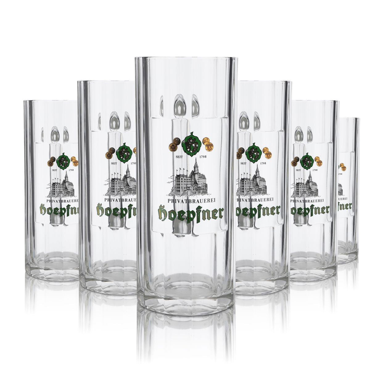 6 bicchieri da birra Hoepfner 0,5 l Set di boccali Seidel Birrificio Karlsruhe