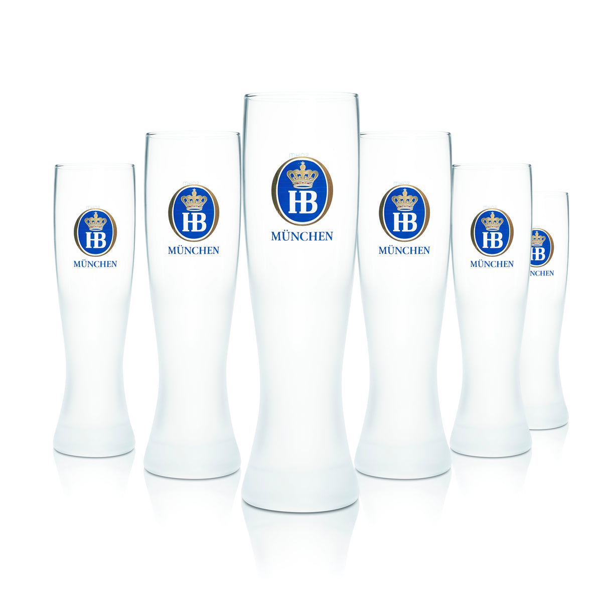 6 bicchieri da birra Hofbräu München da 0,5 l per birra di frumento bianca, eleganti bicchieri smerigliati – Vista 4