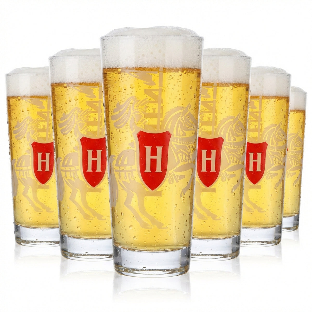 6 bicchieri da birra Holsten da 0,3 l Bicchieri da birra Willi Logo bianco verticale
