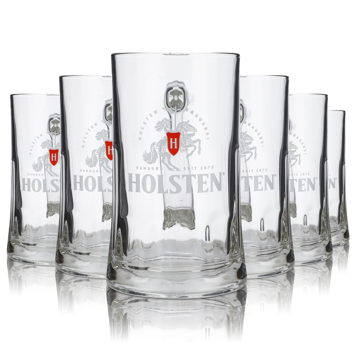 6 bicchieri da birra Holsten in vetro da 0,4 l, boccale, boccale da birra, bicchieri da birra Pilsner, set birrificio