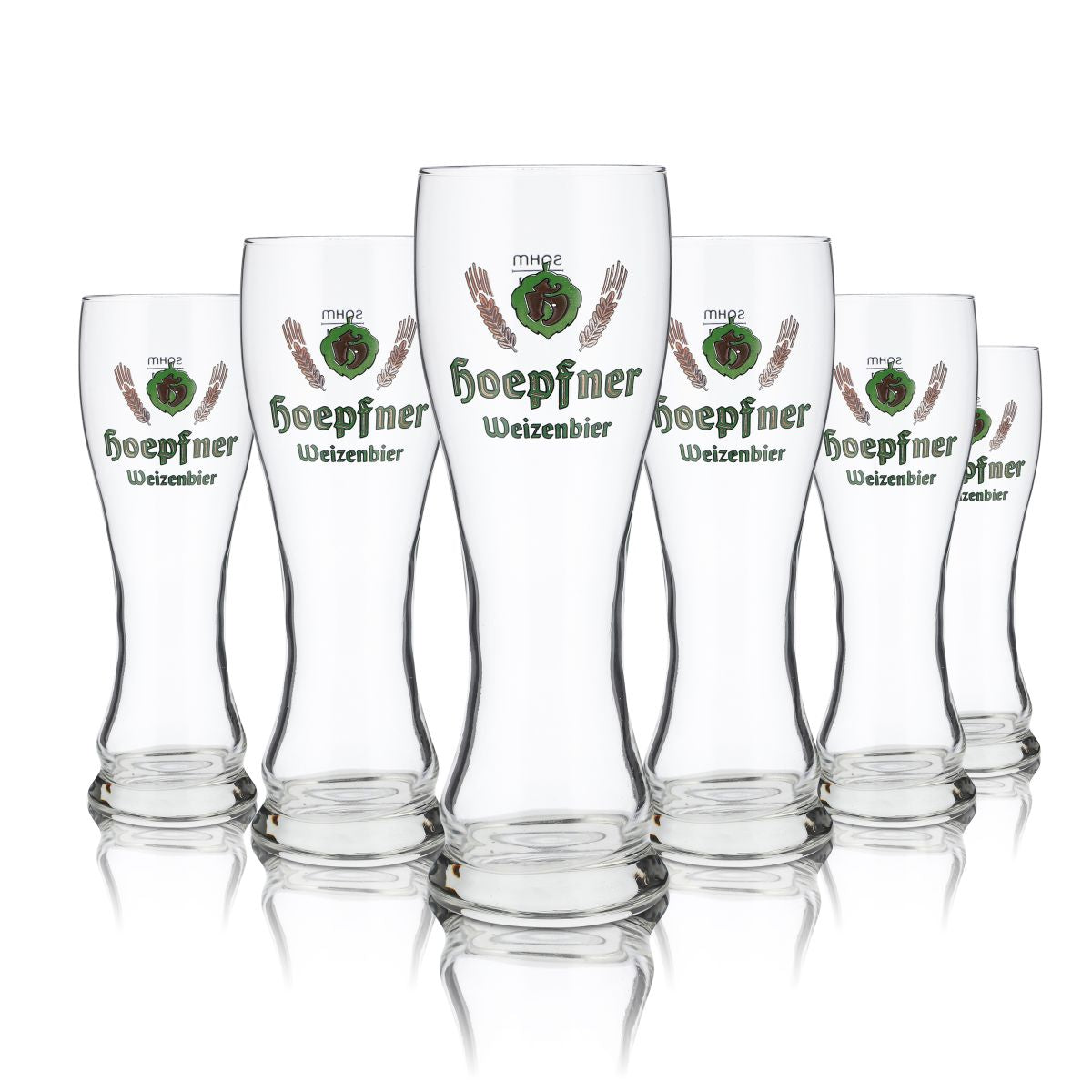 6 bicchieri Höpfner da 0,3 l Set di bicchieri per birra bianca Hefweizen Birrificio Karlsruhe