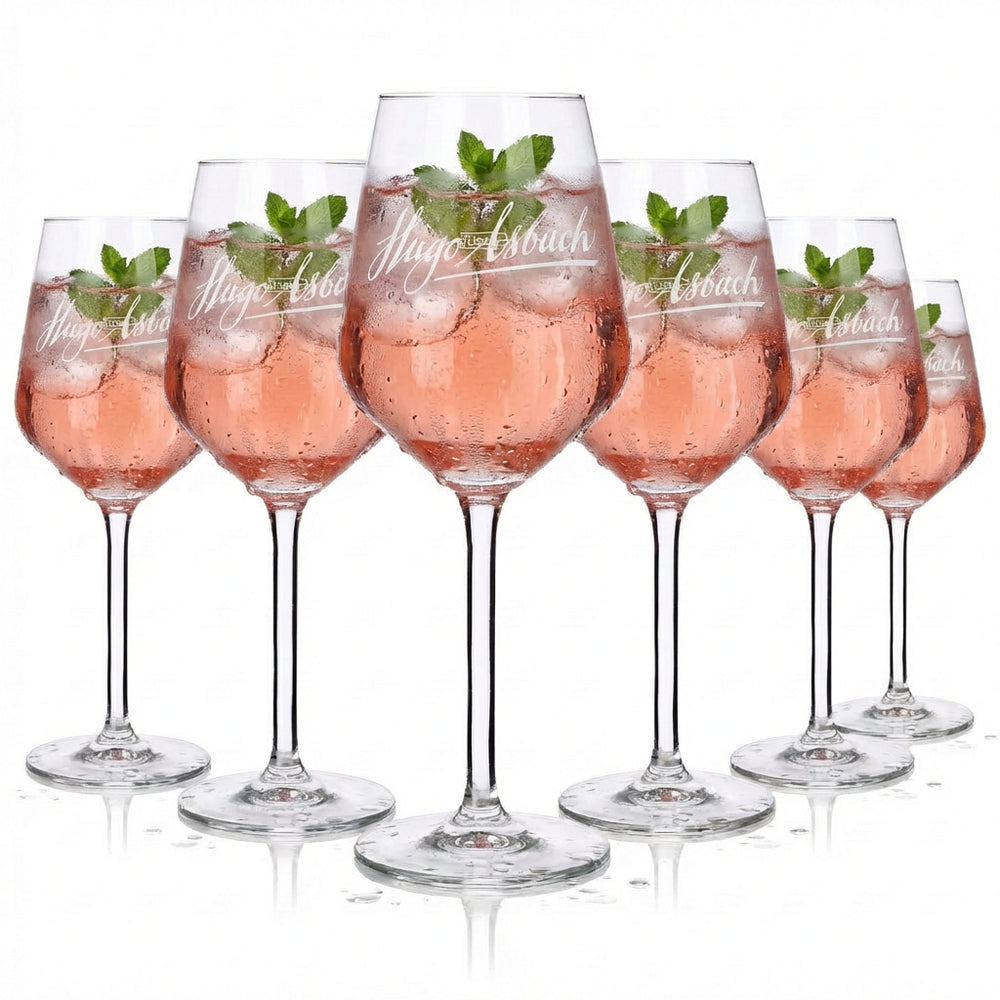 6 bicchieri Hugo da 0,37 l Set di bicchieri da vino Asbach per aperitivi, cocktail e long drink