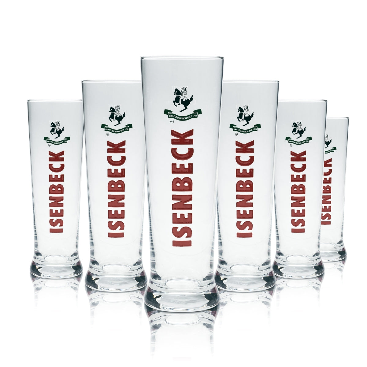 6 bicchieri da birra Isenbeck 0,3 l Kaspar Becher Sahm Pils Flöte bicchieri a forma di stelo birrificio
