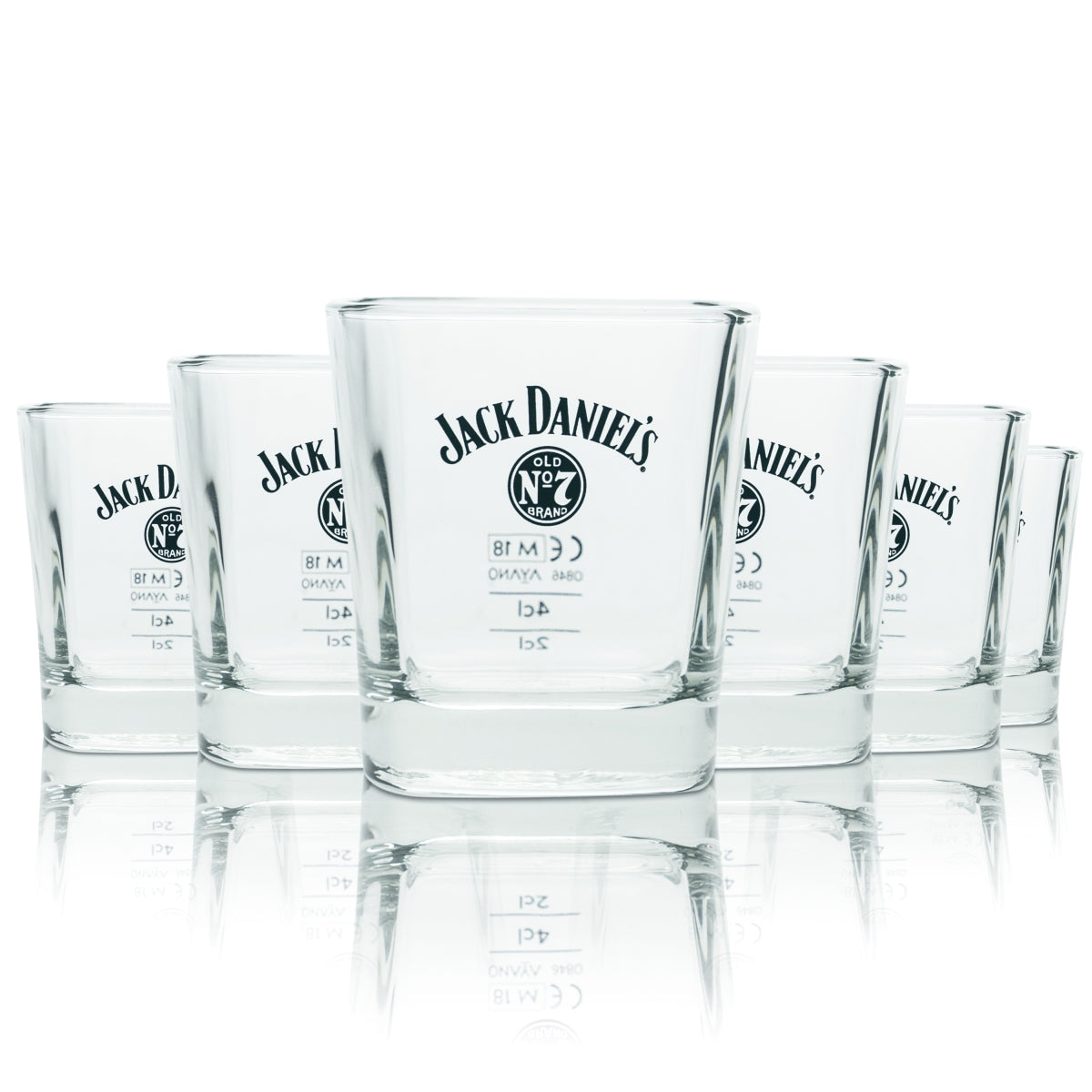 6 bicchieri Jack Daniels 0,24 l Whiskey Tumbler No. 7 calibrati Gastro Longdrink