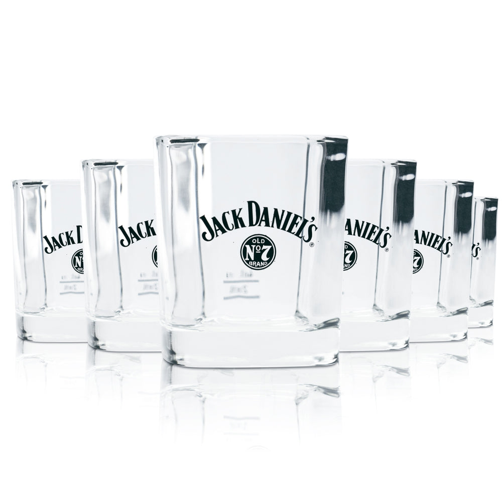 6 bicchieri Jack Daniels 0,2 l bicchieri tumbler quadrati per whisky Longdrink No. 7 Gastro