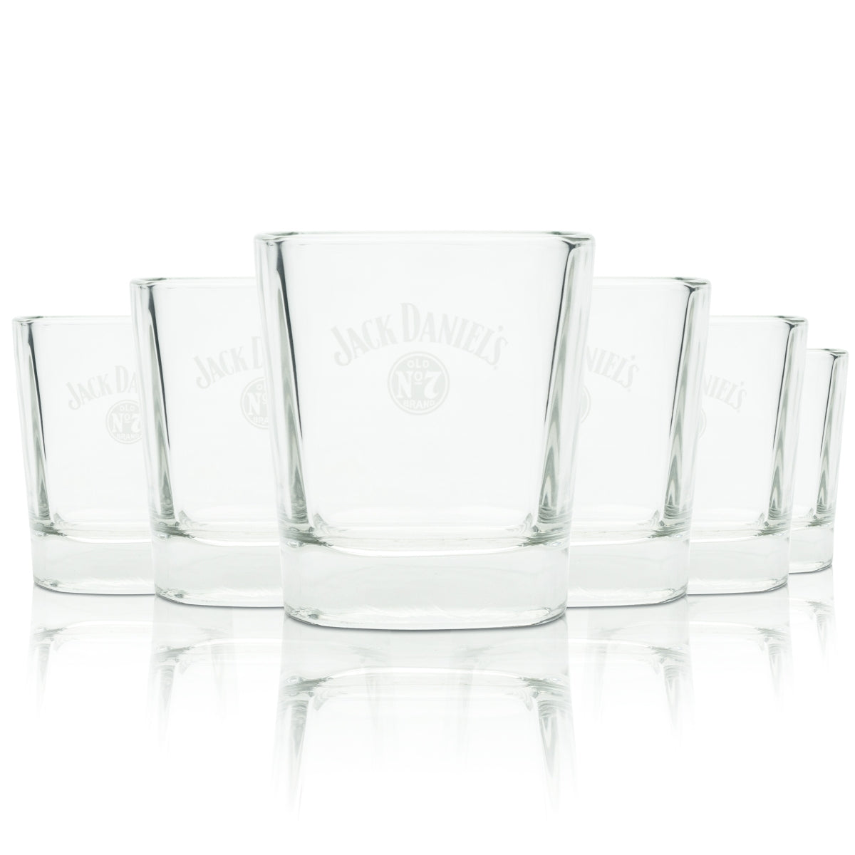 6 bicchieri da whisky Jack Daniels 27 cl tumbler "scritta bianca" bicchieri retrò da collezione