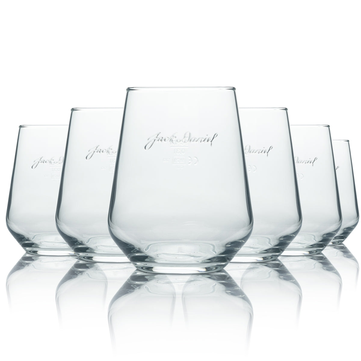 6 bicchieri tumbler Jack Daniels Whiskey con logo in rilievo