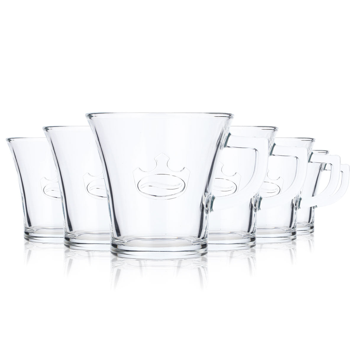 6x Jacobs Caffè Vetro 0,2l Tazza da caffè Americano Cup Relief