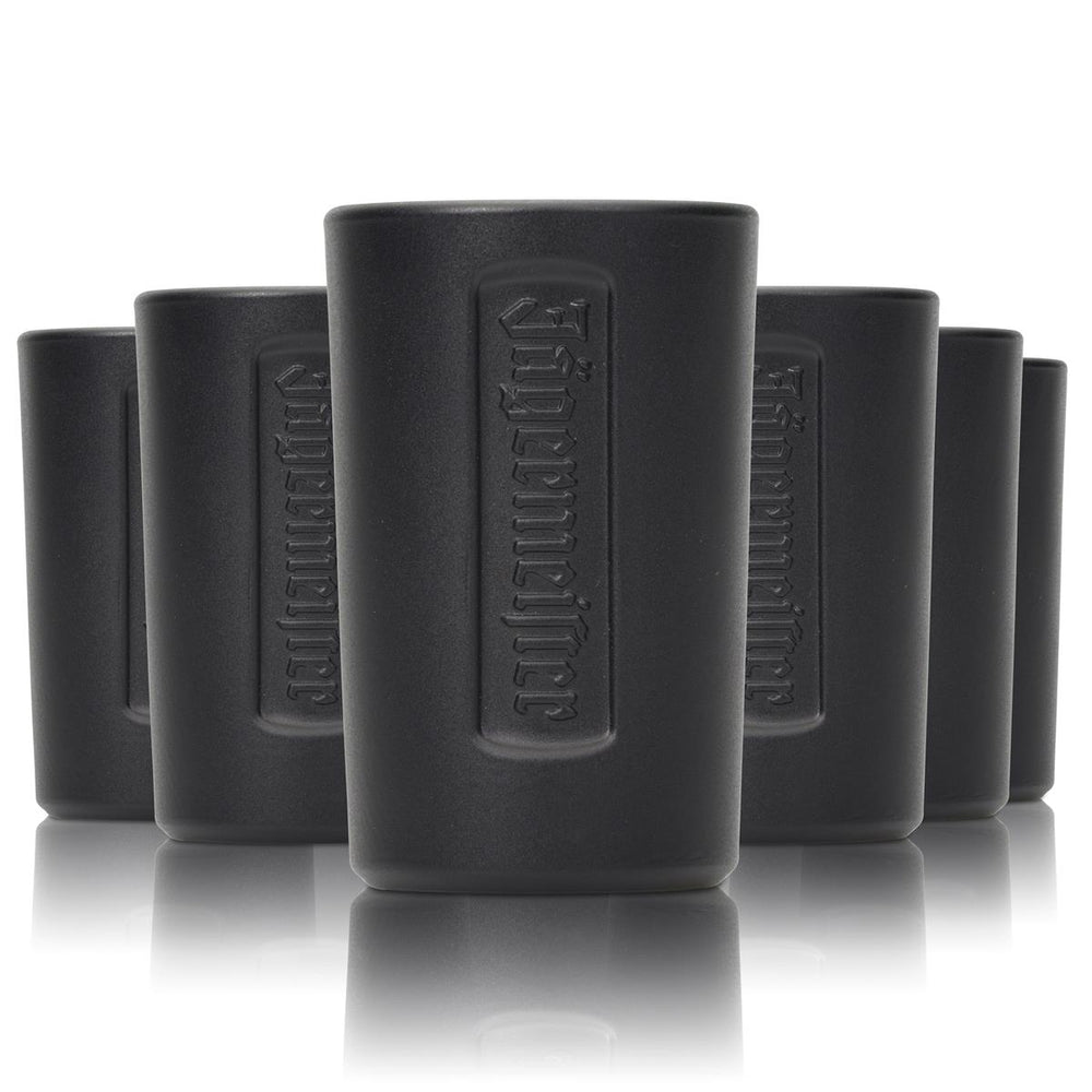 6 bicchierini Jägermeister da 2 cl, vetro opaco nero, bicchierini da liquore per uso gastronomico